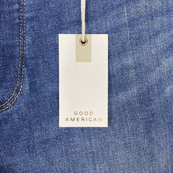 Good American Women Blue Good Waist High-Rise Cropped Skinny Jeans Size 15 NWT - Picture 3 of 10